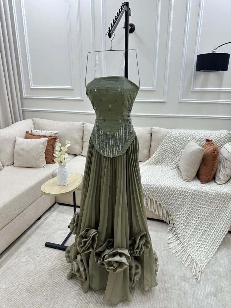 فستان سهره اورجنزه لمعه باربي - أناقة مميزة