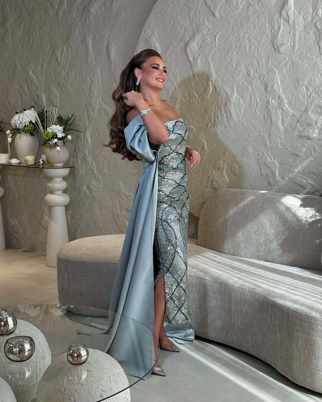 فستان فخامة البحر المتلألئة