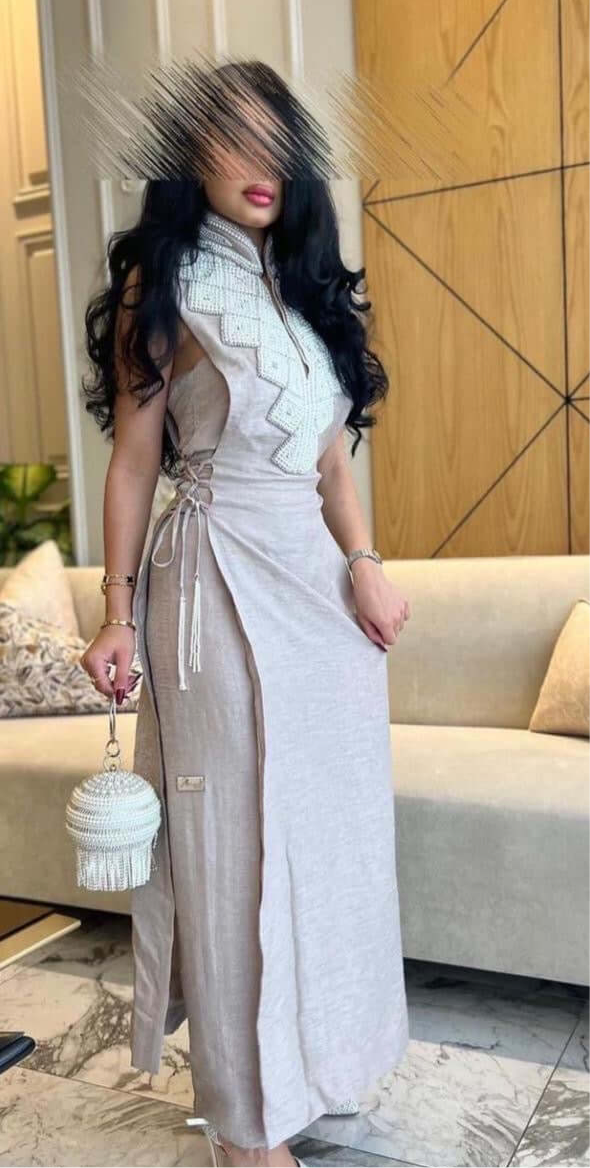 جمبسوت كتان مميز بلون بيج - أناقة لا مثيل لها