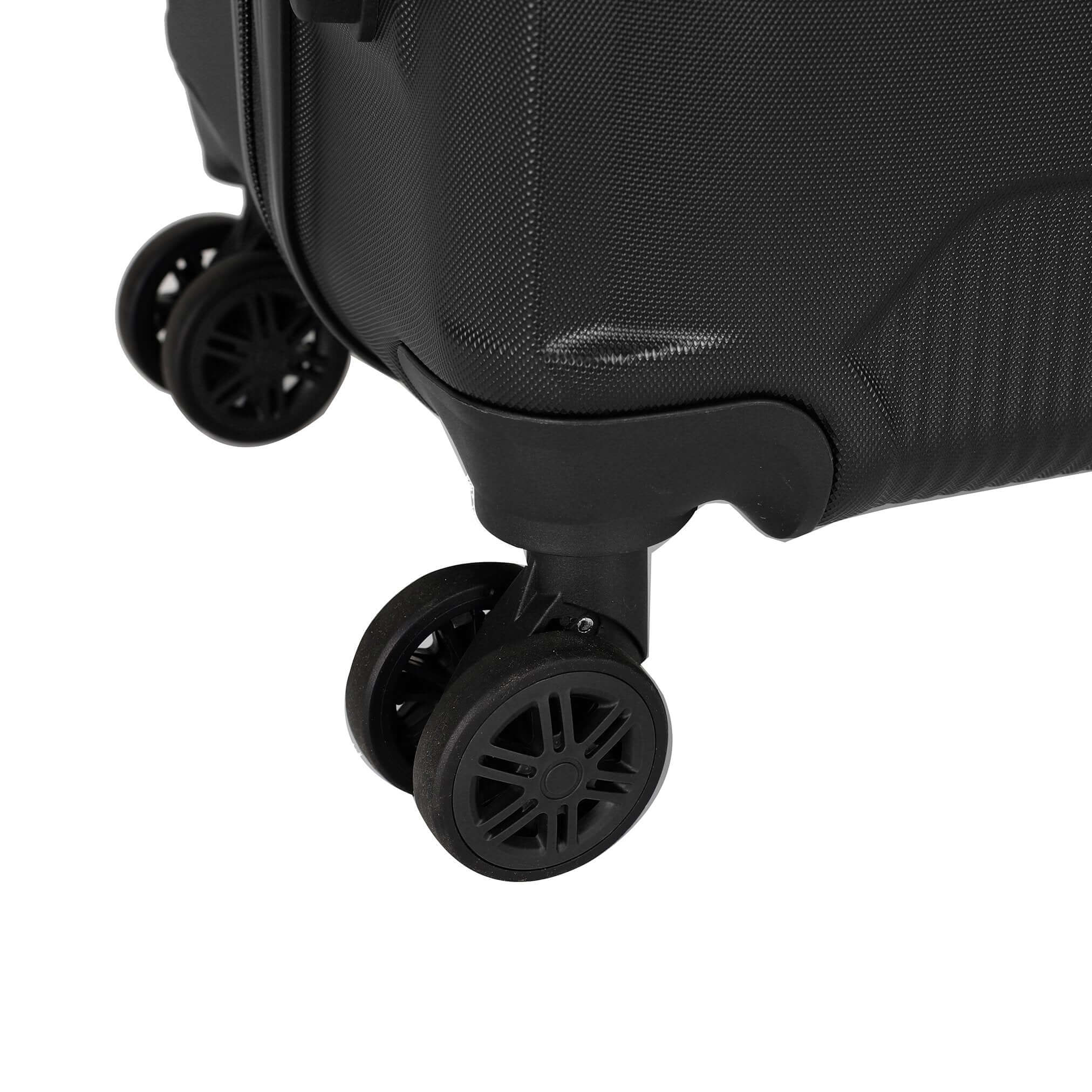 طقم شنط فايبر ABS مكون من 4 قطع يشمل حقيبة مكياج بكفرات دبل