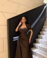 فستان سهرة شانطون بتطريز يدوي أنيق