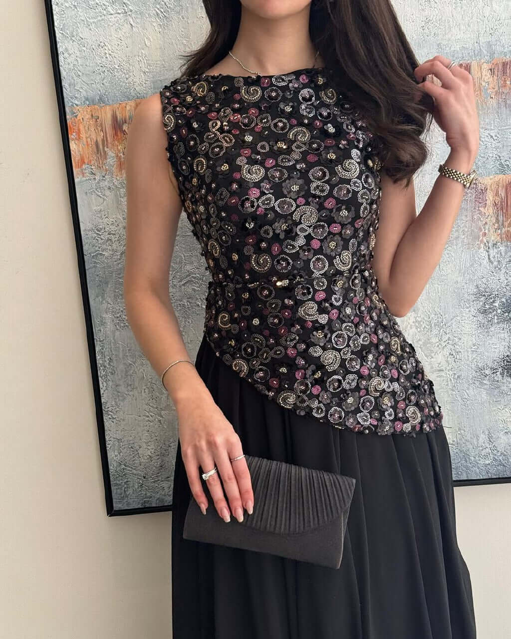 فستان سهرة رااقي مع بطانه باربي