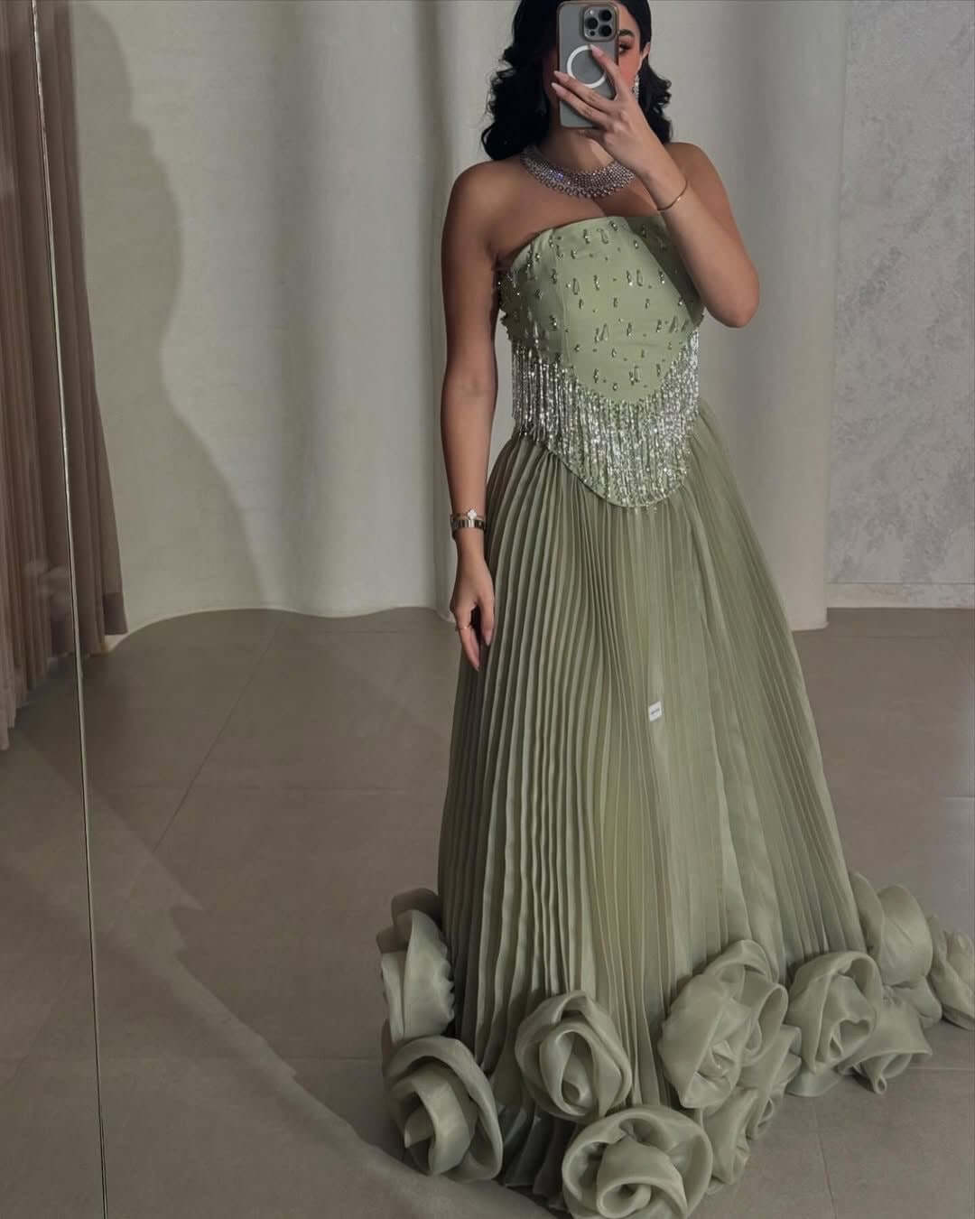 فستان سهره اورجنزه لمعه باربي - أناقة مميزة
